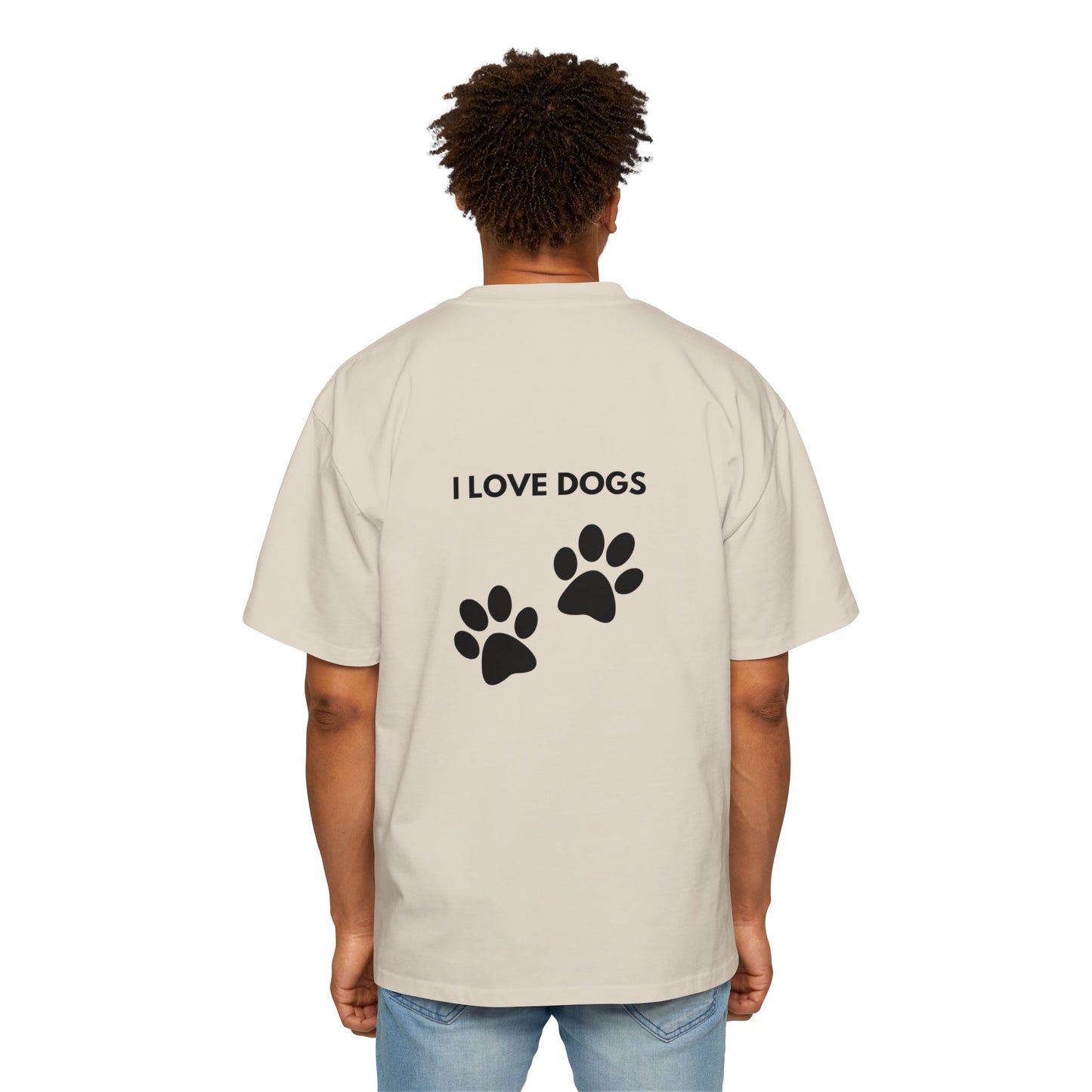I love dogs! Men's Heavy Oversized Tee.
