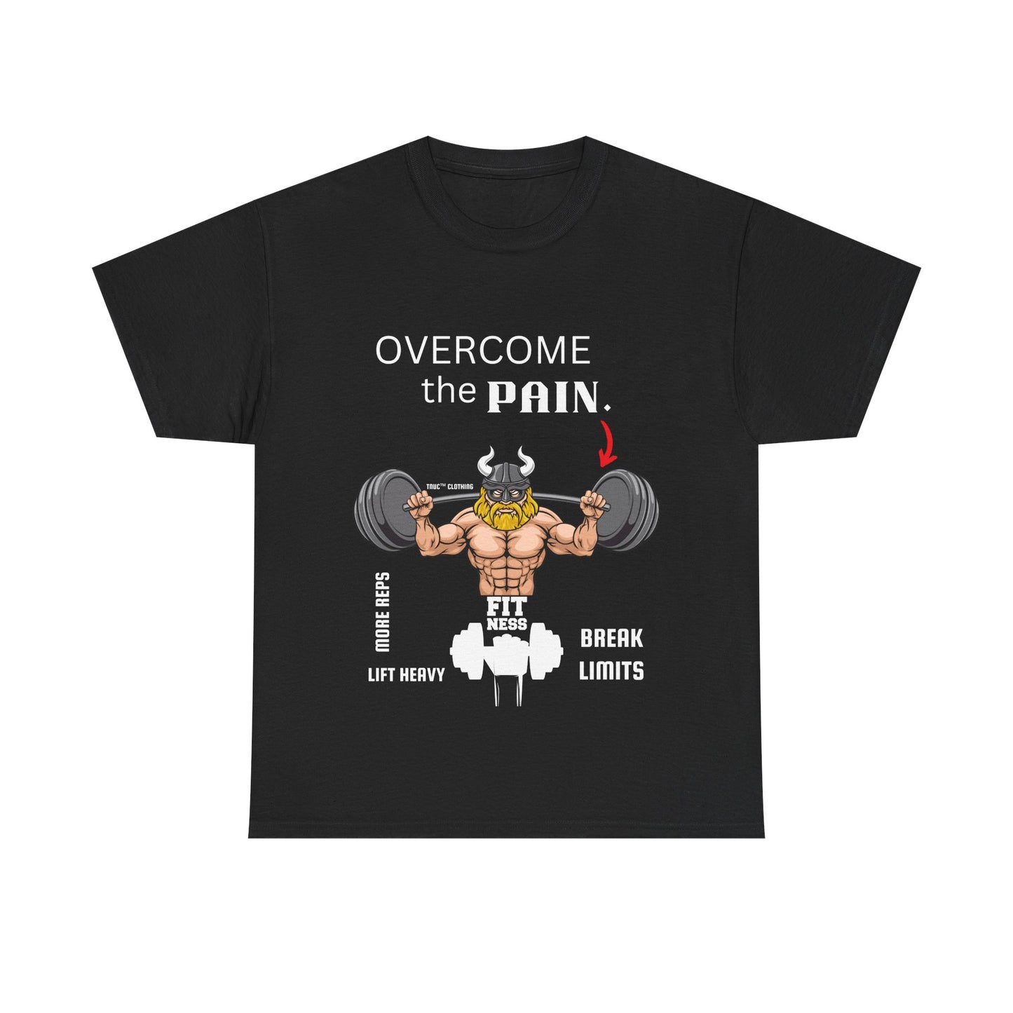 Motivational Fitness Tee - 'Overcome the Pain' Unisex Heavy Cotton Shirt