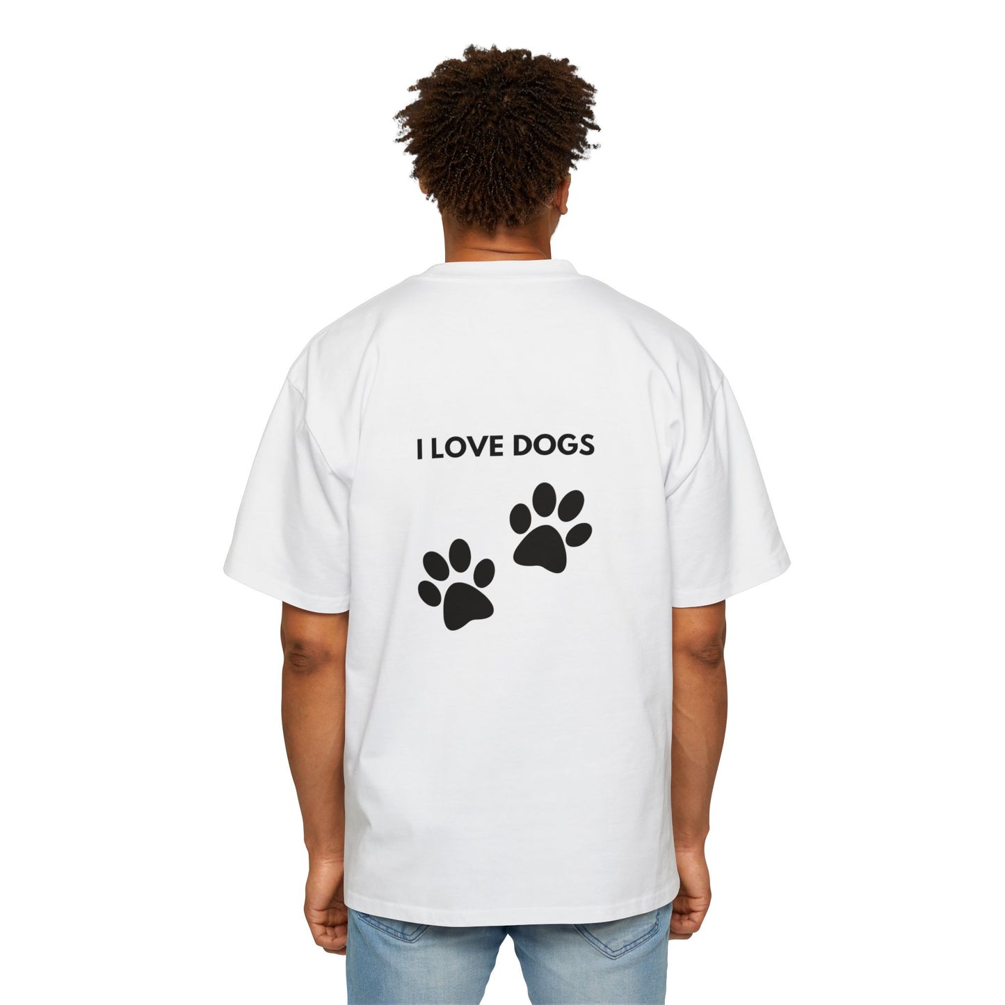 I love dogs! Men's Heavy Oversized Tee.