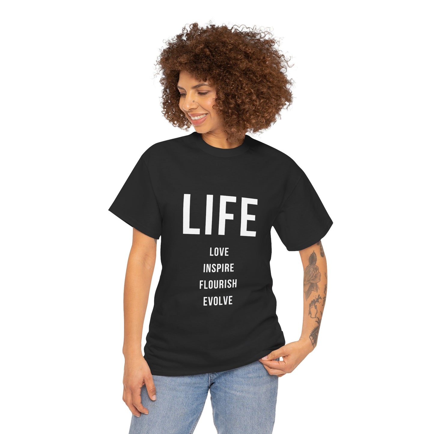 Inspirational Life Quotes Unisex Heavy Cotton Tee