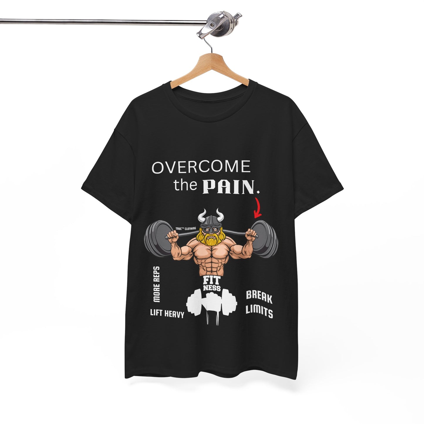 Motivational Fitness Tee - 'Overcome the Pain' Unisex Heavy Cotton Shirt