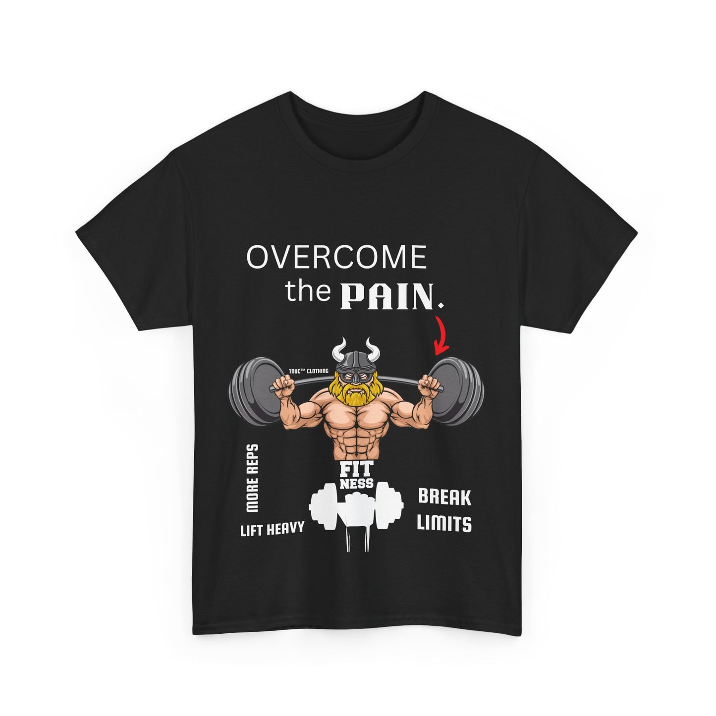 Motivational Fitness Tee - 'Overcome the Pain' Unisex Heavy Cotton Shirt