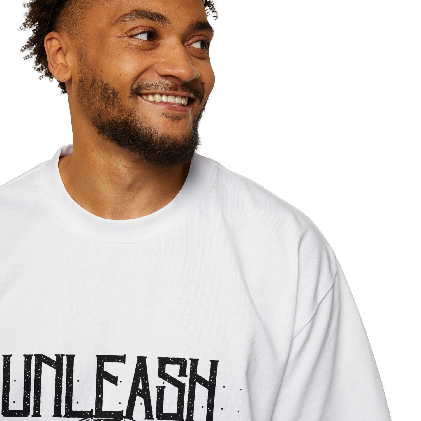 Men's Heavy Oversized Tee - Unleash the Beast Fitness Shirt