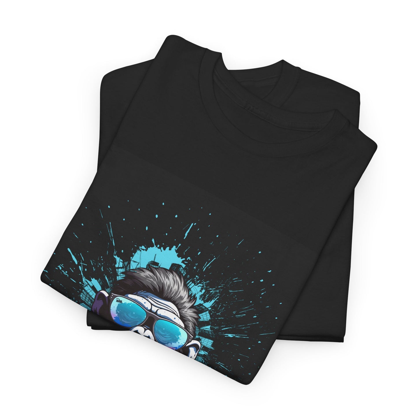 Trendy Unisex Heavy Cotton Tee - Funky Monkey Design for Casual Vibe