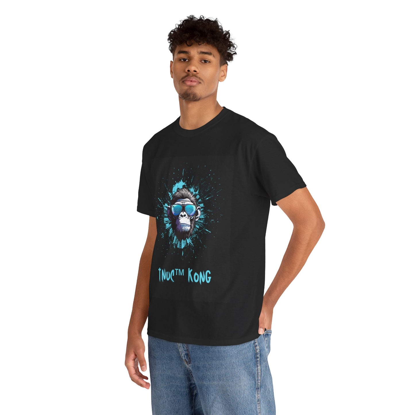 Trendy Unisex Heavy Cotton Tee - Funky Monkey Design for Casual Vibe