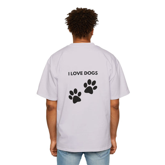 I love dogs! Men's Heavy Oversized Tee.