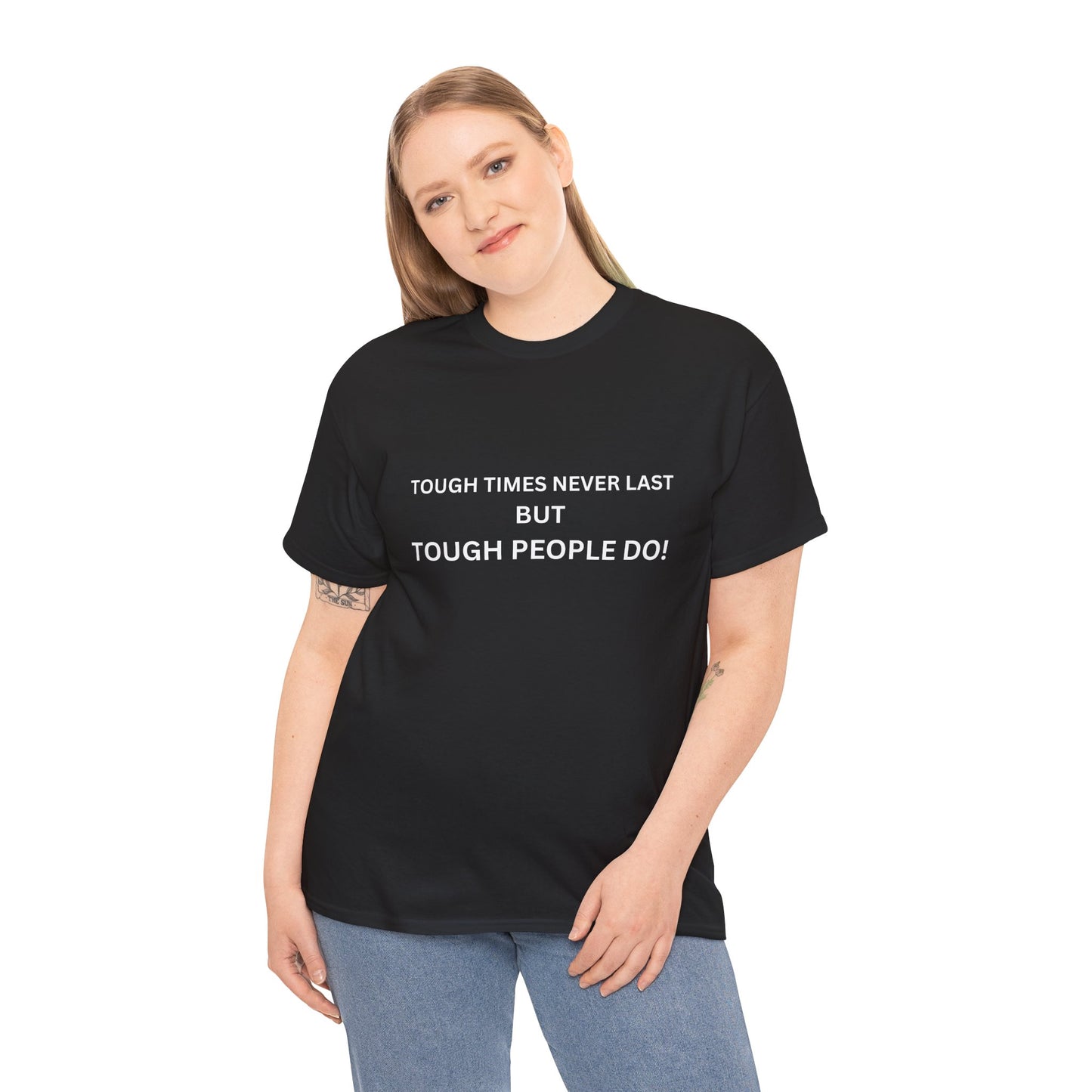 Strength Quote Black Tee - Unisex Heavy Cotton