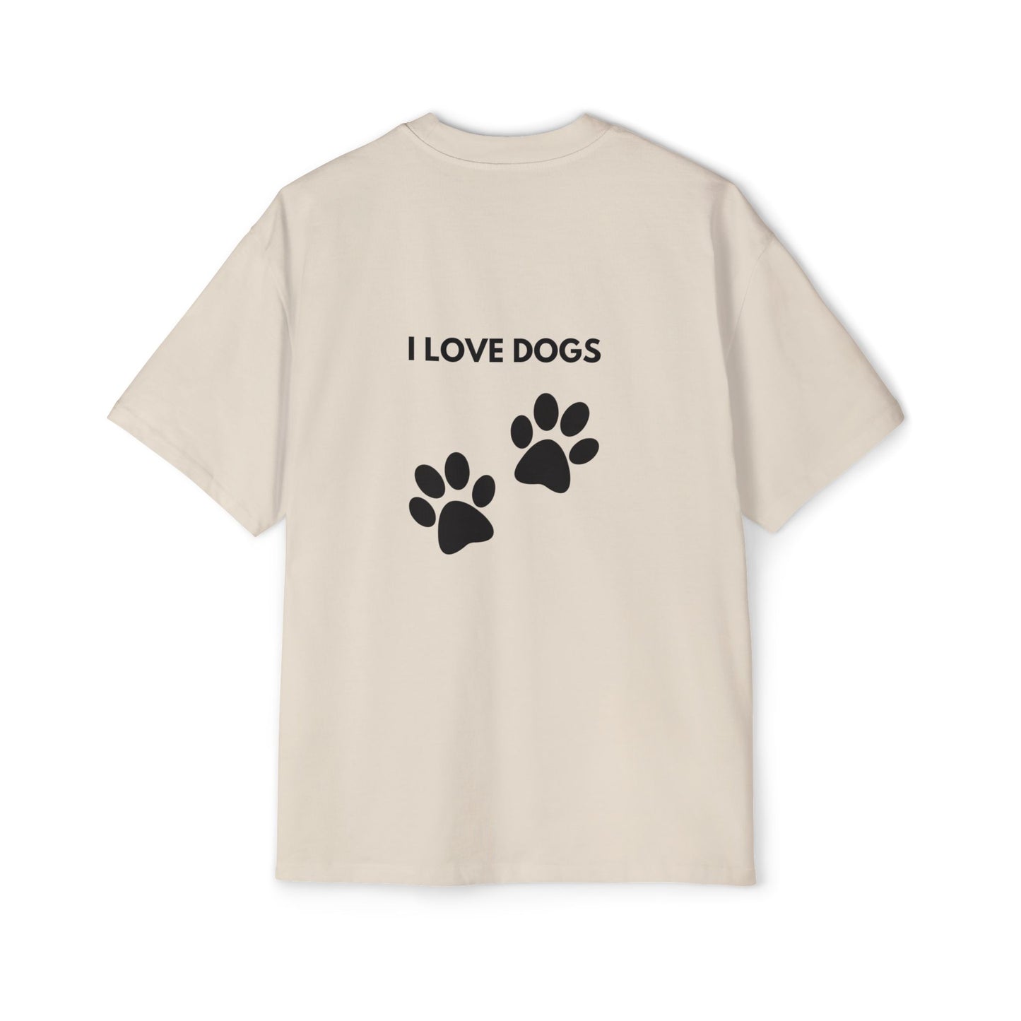 I love dogs! Men's Heavy Oversized Tee.