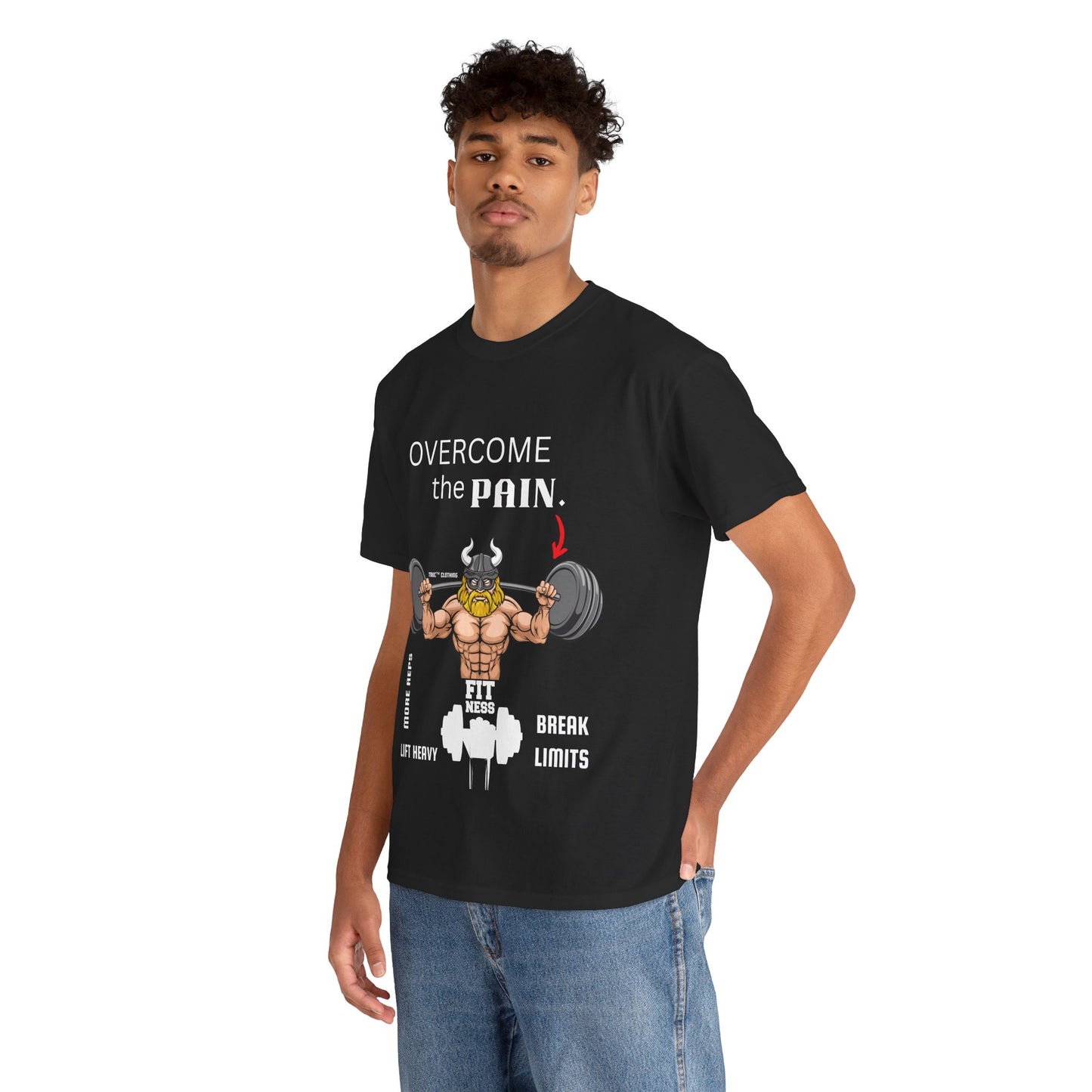 Motivational Fitness Tee - 'Overcome the Pain' Unisex Heavy Cotton Shirt