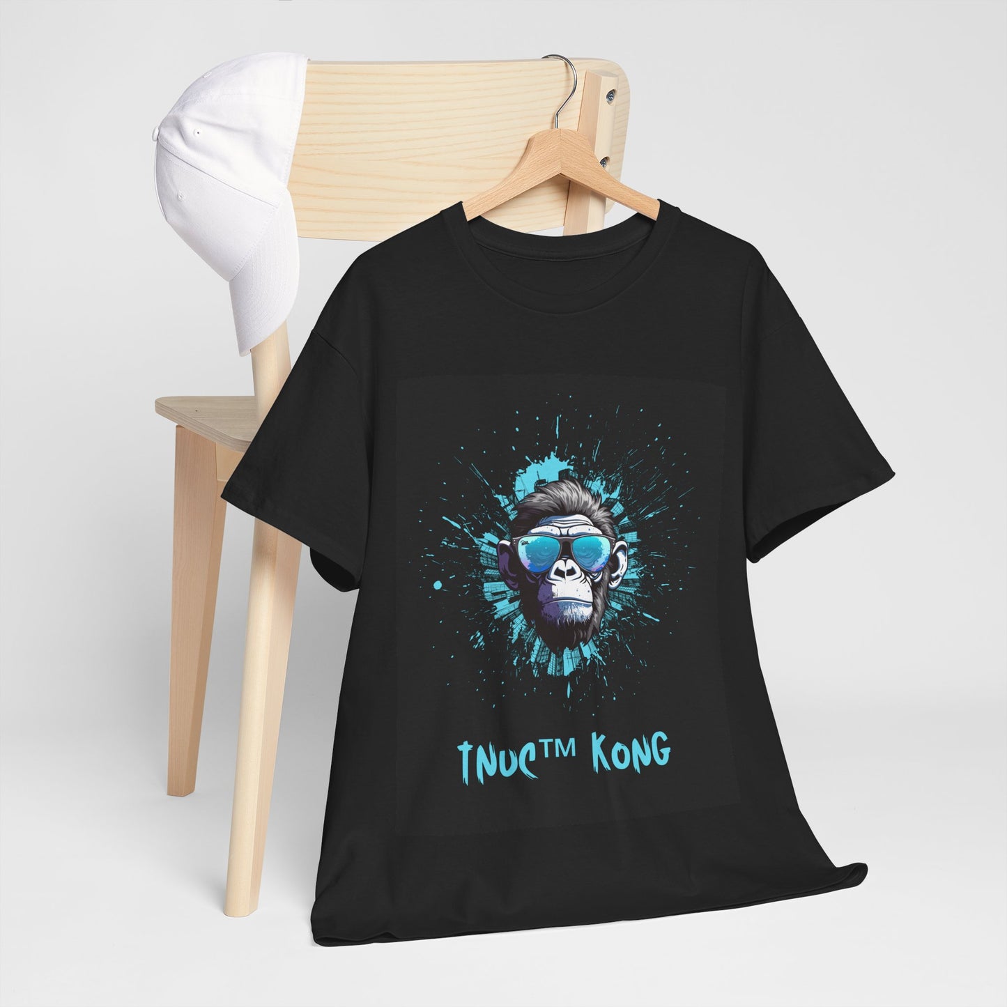 Trendy Unisex Heavy Cotton Tee - Funky Monkey Design for Casual Vibe