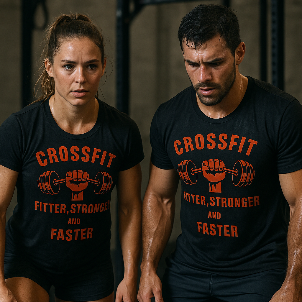 Motivational Men's Heavy Oversized Tee - CrossFit Fitter, Stronger, Faster