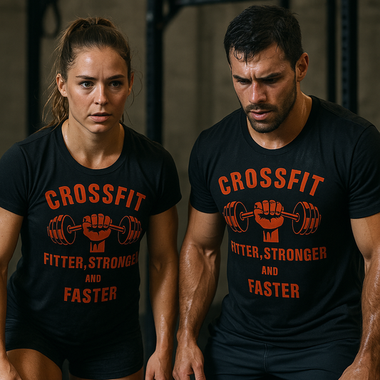 Motivational Men's Heavy Oversized Tee - CrossFit Fitter, Stronger, Faster