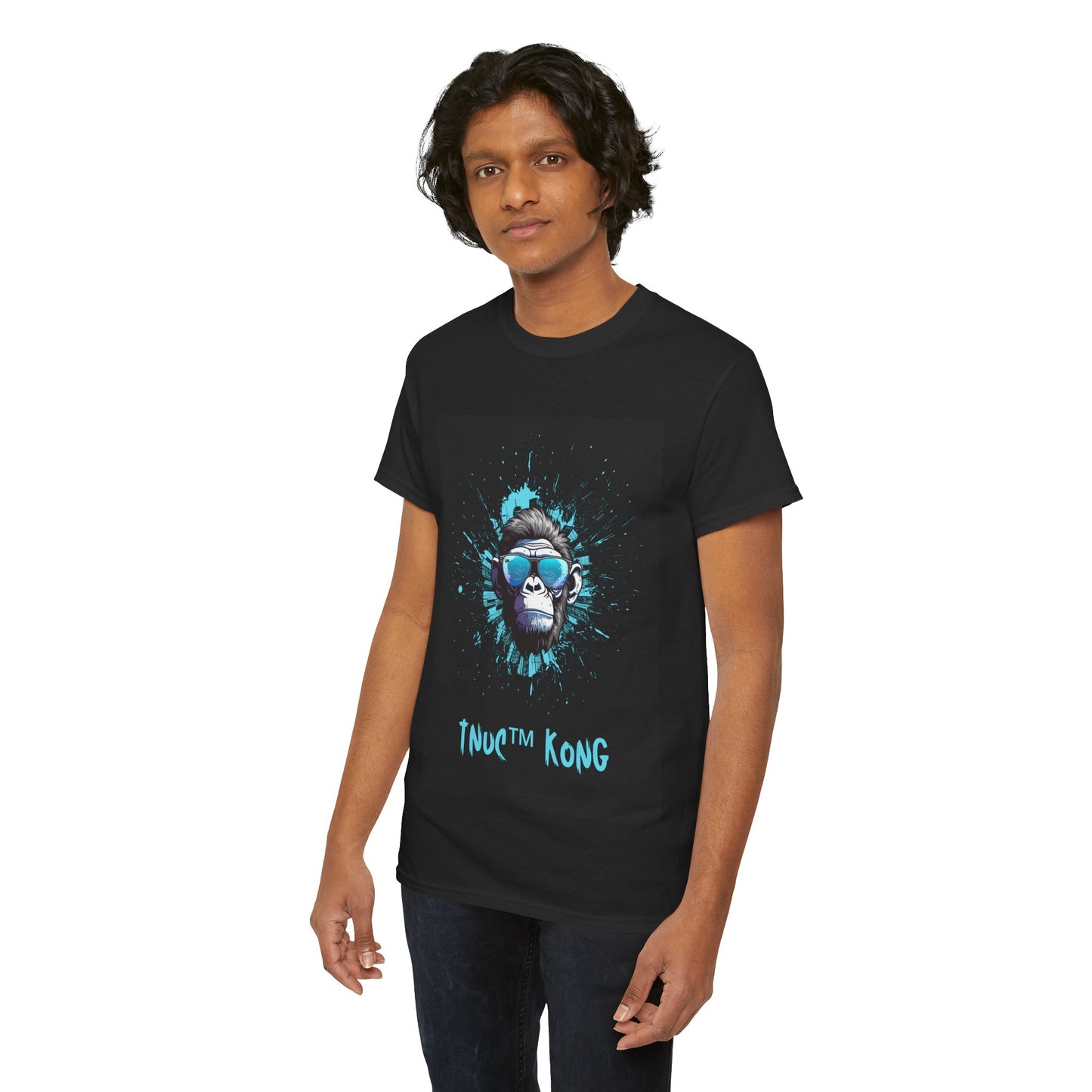 Trendy Unisex Heavy Cotton Tee - Funky Monkey Design for Casual Vibe