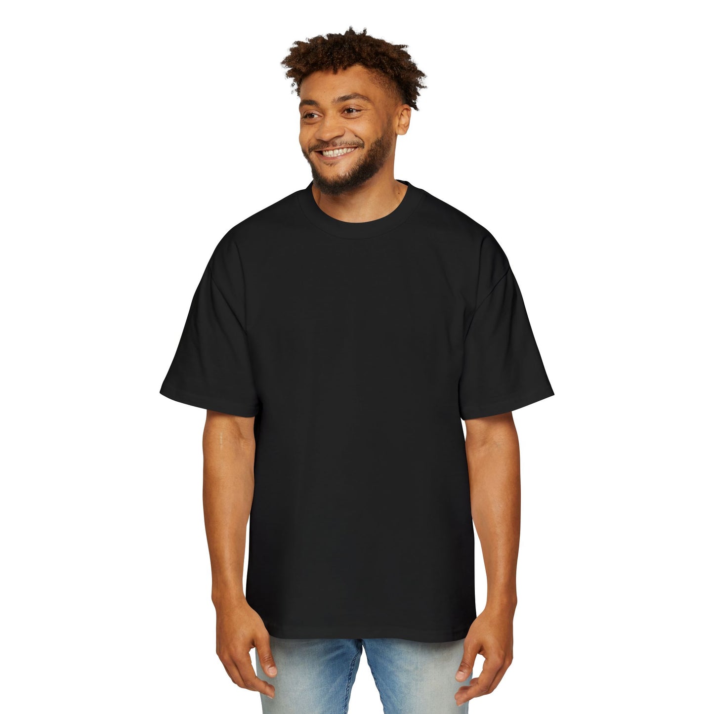 Men's Heavy Oversized Tee - "Don't Sit Get Fit" Fitness Motivation Shirt