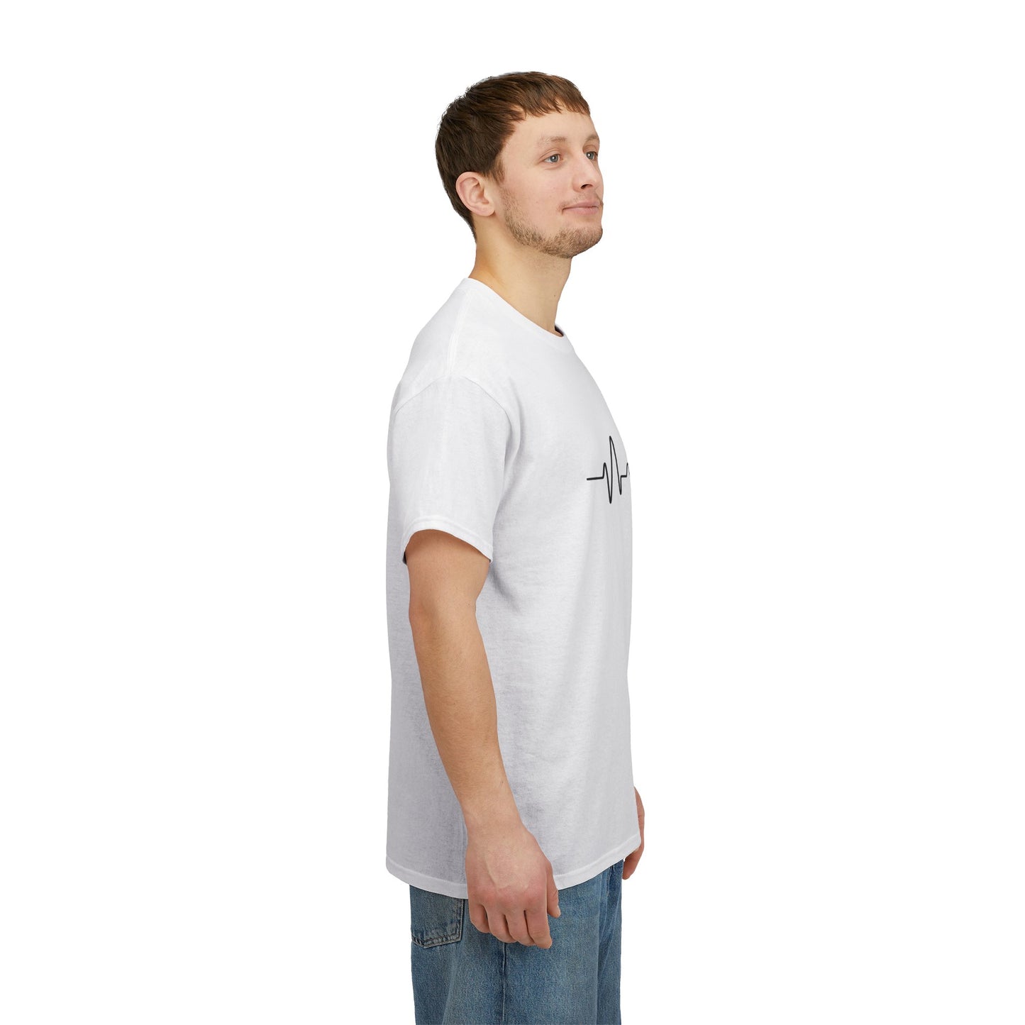Coffee Heartbeat Unisex Heavy Cotton Tee - Perfect for Coffee Lovers